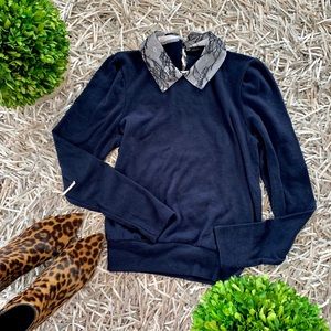 🆕 Zara lace collar sweater size S